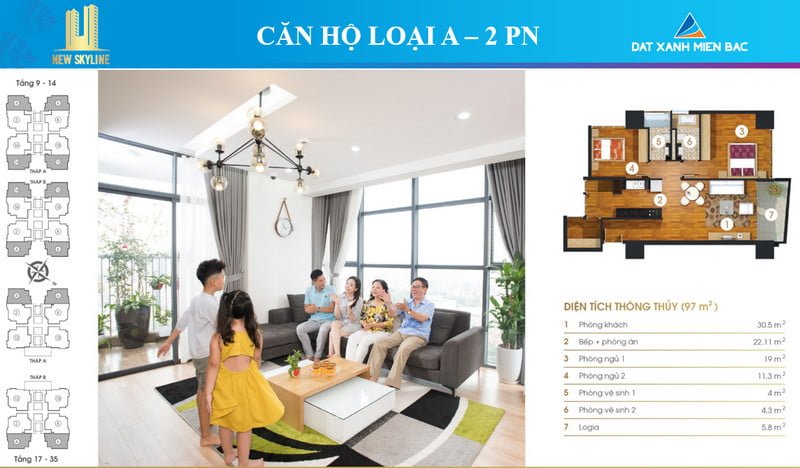 Thiết kế căn hộ loại A - 2PN Thiết kế căn hộ loại A - 2PN