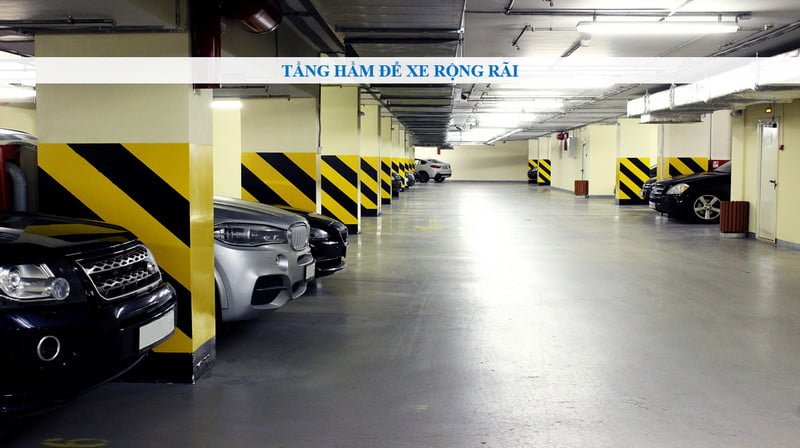 2 tầng hầm để xe rộng rãi 2 tầng hầm để xe rộng rãi