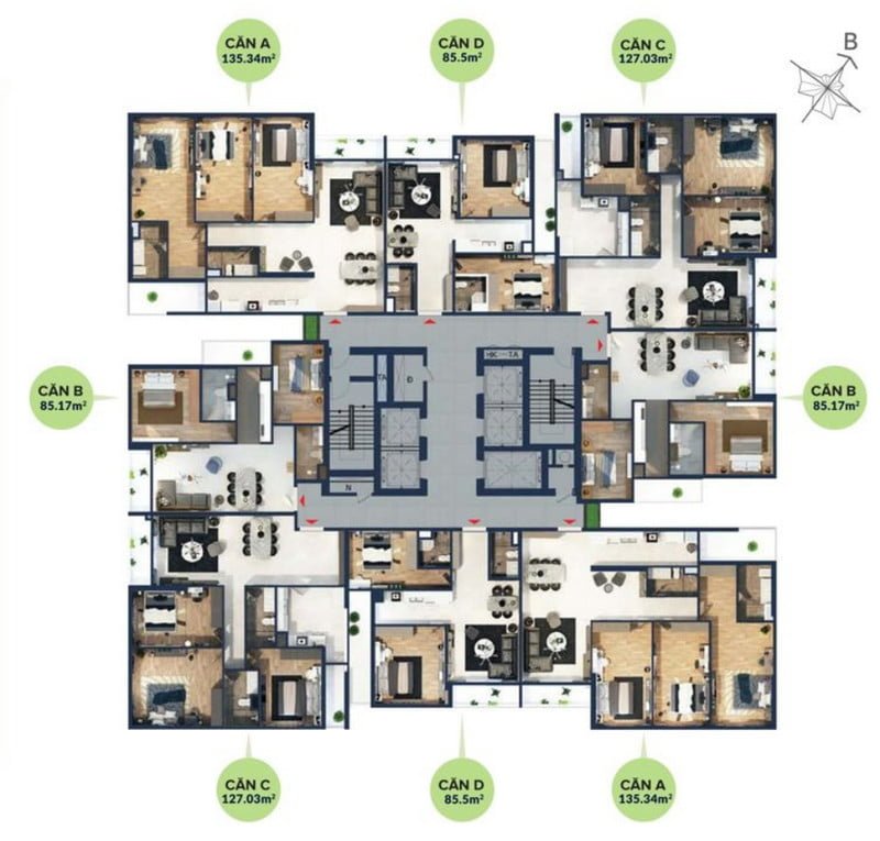 Mặt bằng Bohemia Residence