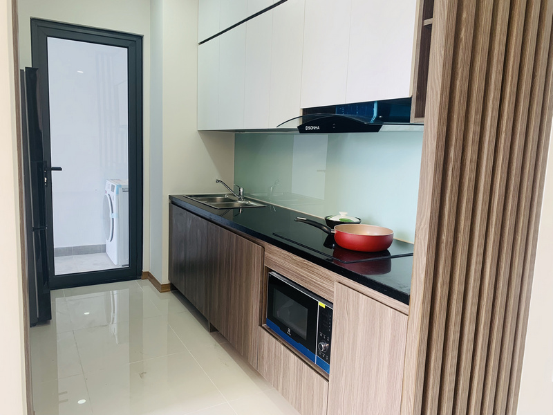 Khu bếp căn hộ mẫu thiết kế 2PN Khu bếp căn hộ mẫu thiết kế 2PN