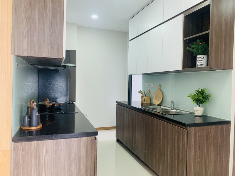 Khu bếp căn hộ mẫu thiết kế 3PN Khu bếp căn hộ mẫu thiết kế 3PN