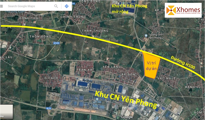 Vị trí dự án Cát Tường Smart City Yên Phong, Bắc Ninh