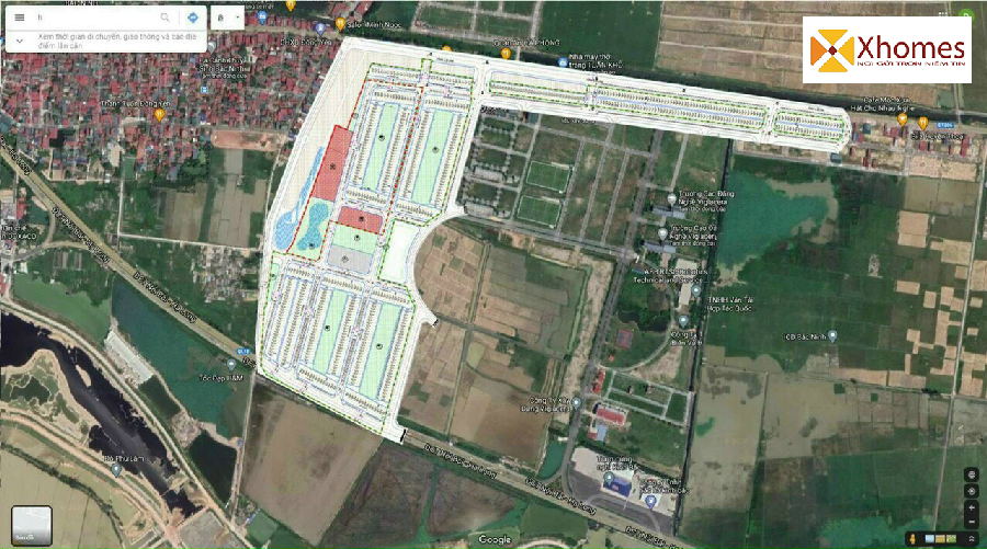 Mặt bằng tổng thể dự án trên Google Maps