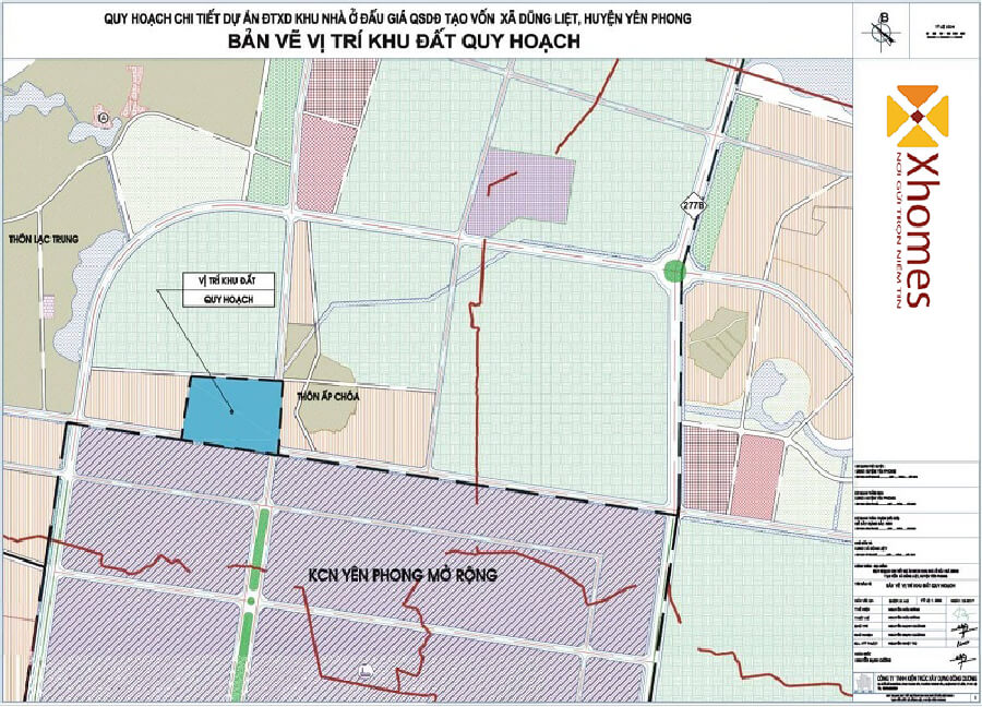 Bản đồ quy hoạch dự án Khu đô thị Dũng Liệt Yên Phong