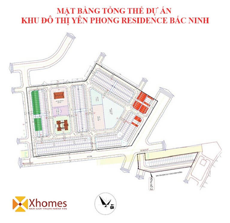 Mặt bằng thiết kế dự án KĐT Yên Phong Risidence Bắc Ninh