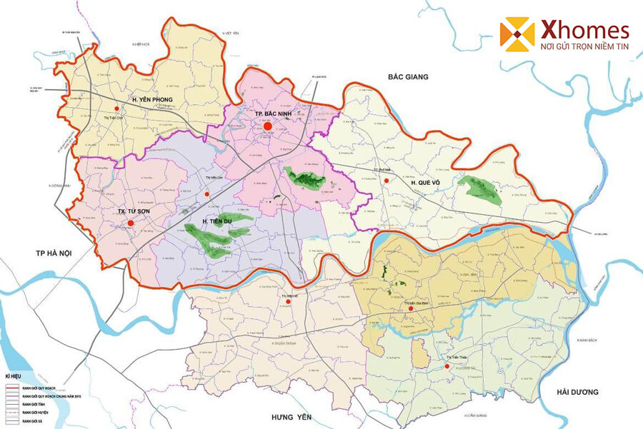 Biểu đồ quy hoạch đất tại Bắc Ninh tầm nhin đến năm 2030