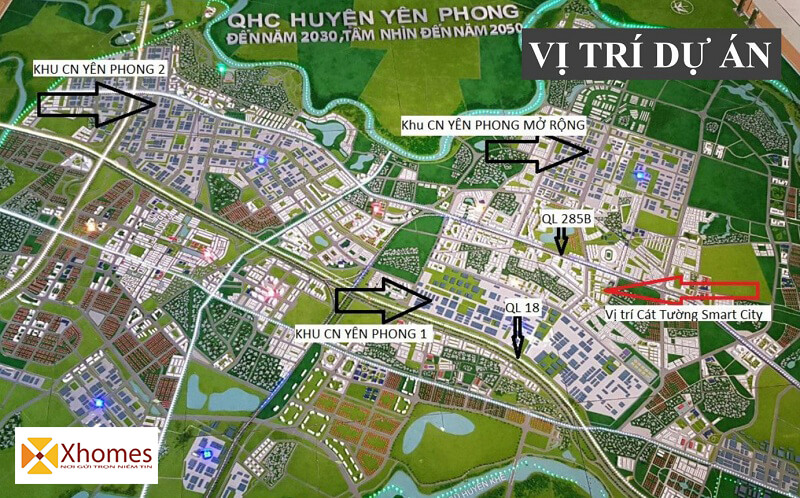 Cát Tường SmartCity tọa lọc tại khu kinh tế trọng yế của huyện Yên Phong